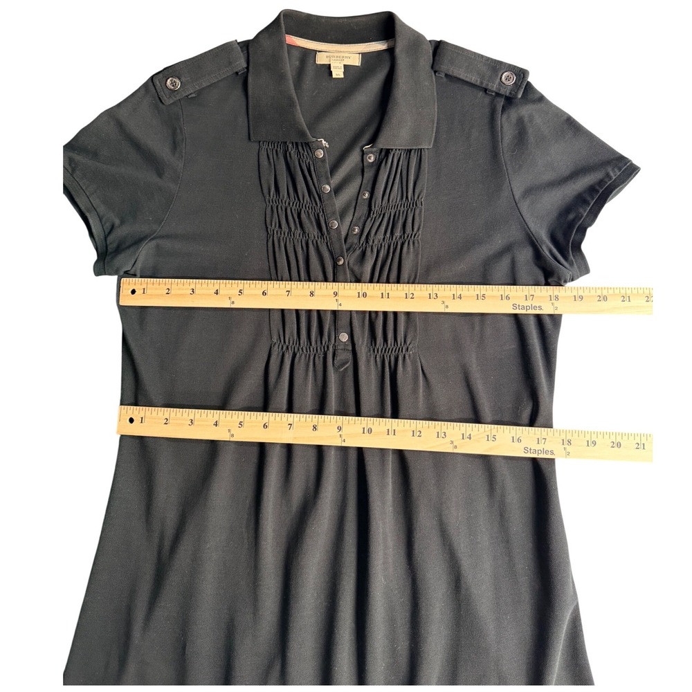 Burberry Polo Shirt Dress XL Black Cotton Old Money Luxury Minimalist Academia - Picture 11 of 11
